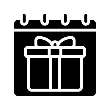 Doğum günü takvimi simgesi, vektör illüstrasyonu 