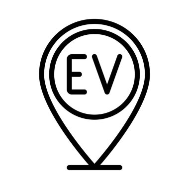 Elektrik Araç Noktası simgesi, vektör illüstrasyonu basit tasarım