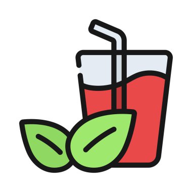 Vejetaryen İçeceği Cam Web ikonu vektör illüstrasyonu