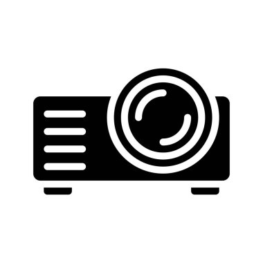 Video projektör simgesi, vektör çizim       