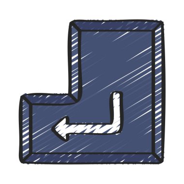 Klavye Enter Düğmesi simgesi, vektör illüstrasyonu basit tasarım