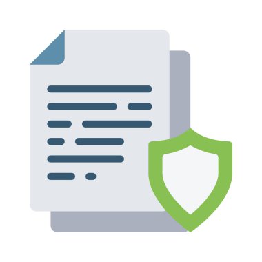 Güvenli Belge simgesi, vektör illüstrasyonu 