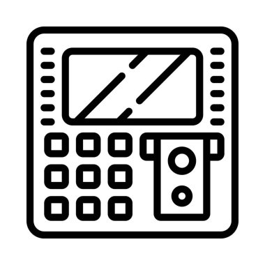 atm web simgesi vektör illüstrasyonu