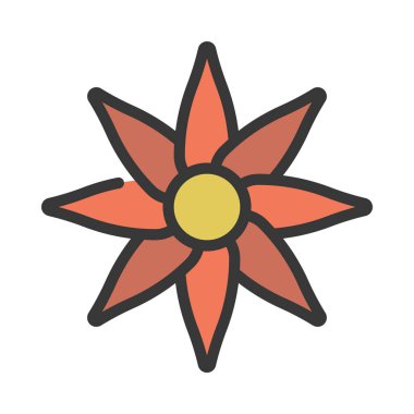 Gazania düz simgesi, vektör illüstrasyonu 