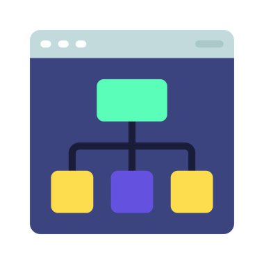 site haritası düz simgesi, vektör illüstrasyonu 