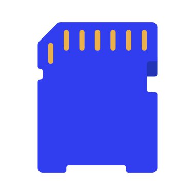 Beyaz arkaplanda SD kart simgesi, vektör illüstrasyonu