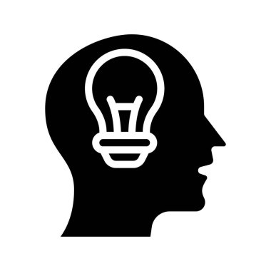 Fikir Zihni simgesi, vektör illüstrasyonu                                             