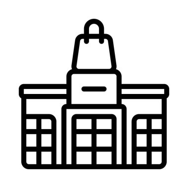 Alışveriş Merkezi web simgesi vektör illüstrasyonu