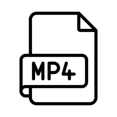 MP4 dosya simgesi, vektör illüstrasyonu