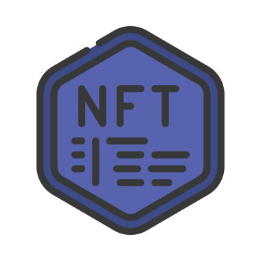 NFT Kod Ağ simgesi, vektör illüstrasyonu                         