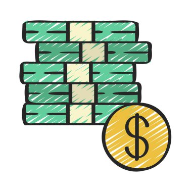 Para Yığını Web simgesi vektör çizimi