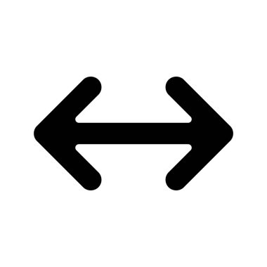 Beyaz arkaplanda iki Kenarlı Düz Ok simgesi izole edildi. vektör.