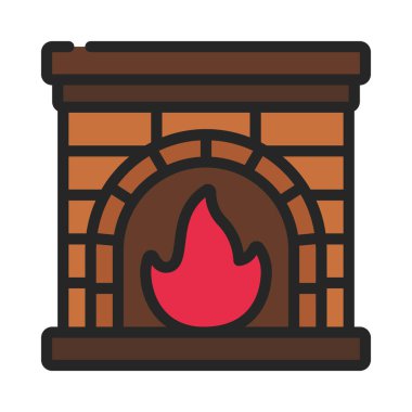 Şömine simgesi vektör illüstrasyon tasarımı