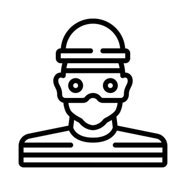 Soyguncunun düz simgesi, vektör illüstrasyonu 