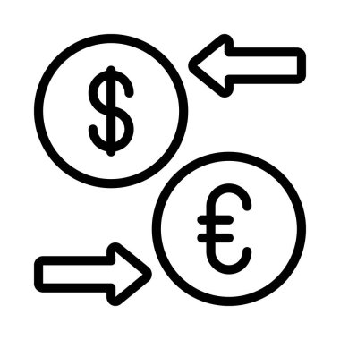Para Birimi Değişimi Web simgesi vektör çizimi
