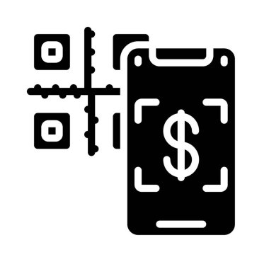 qr kod web simgesi vektör çizimi