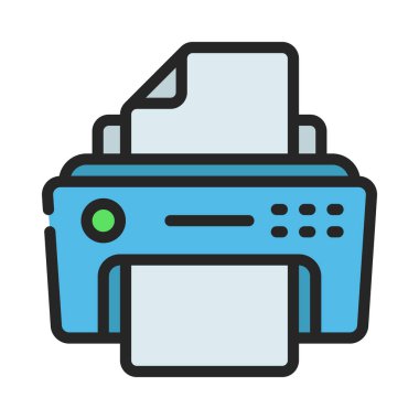 Yazıcı simgesi, basit web illüstrasyonu