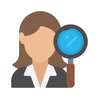 Kadın Denetleyici Web simgesi vektör illüstrasyonu