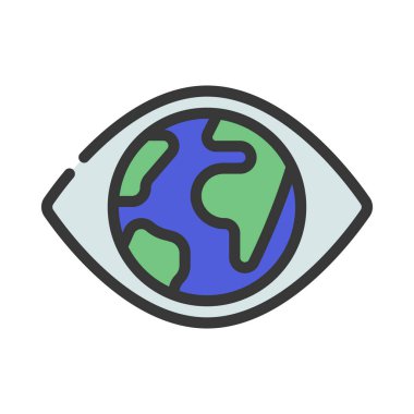 İklim Görüş Ağı simgesi, vektör illüstrasyonu              