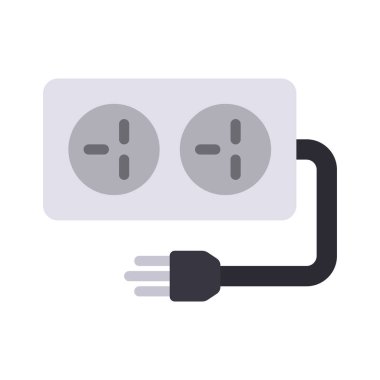 Uzantı Ucu düz simge, vektör illüstrasyonu 