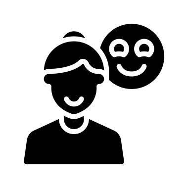 Mutlu Müşteri Ağı ikon vektör illüstrasyonu