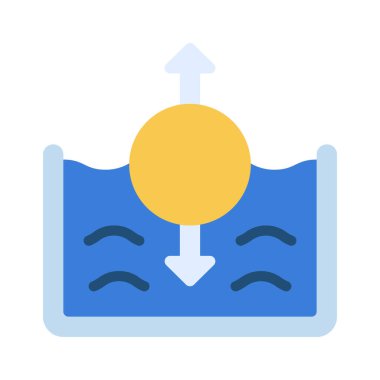 Yüzen düz simge, vektör illüstrasyonu 