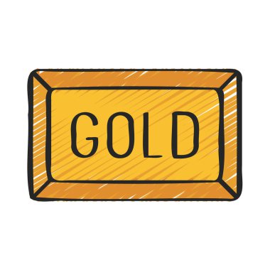 Altın Çubuk Ingot web simgesi vektör illüstrasyonu