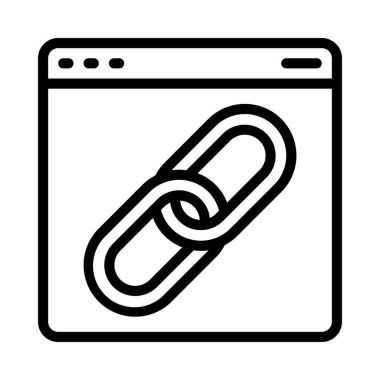 bağlantı düz simgesi, vektör illüstrasyonu 