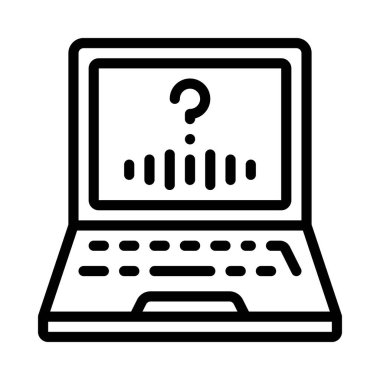 Ses Denetimli Laptop simgesi, vektör illüstrasyonu 