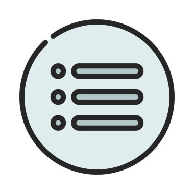 Liste Menüsü düz simgesi, vektör illüstrasyonu 