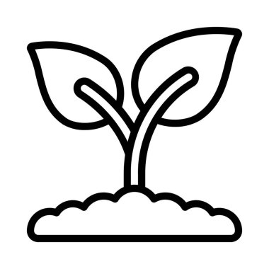 Bitki büyüme simgesi, vektör illüstrasyonu basit tasarım