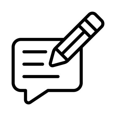 Yorumları düz simge, vektör illüstrasyonunu yaz 