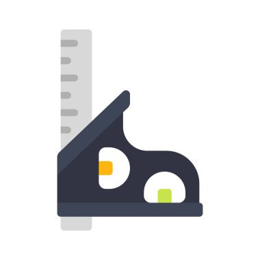  Kombinasyon Kare Aracı düz simgesi, vektör illüstrasyonu 