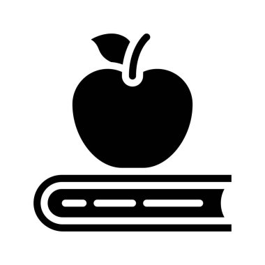 Elma Kitap simgesi, vektör illüstrasyonu