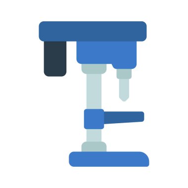 Drill Press düz simgesi, vektör illüstrasyonu 