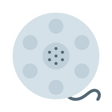 Çember Film Makarası düz simgesi, vektör illüstrasyonu 