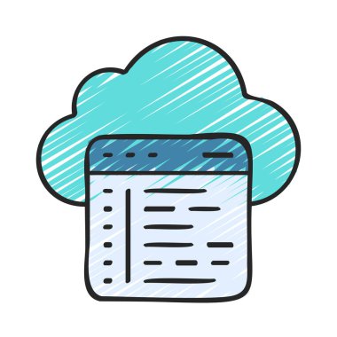 Bulut kodlama simgesi, vektör illüstrasyonu