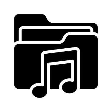 Müzik Dizini simgesi, vektör illüstrasyonu 