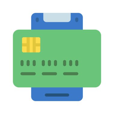 Mobil Ödeme simgesi, vektör illüstrasyonu basit tasarım