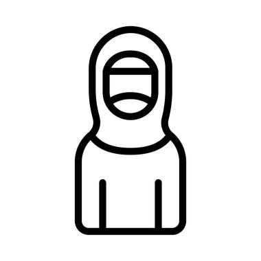 Doğu Kadın web simgesi düz tasarım, vektör illüstrasyonu