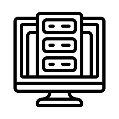 Süper Bilgisayar simgesi, vektör illüstrasyonu 