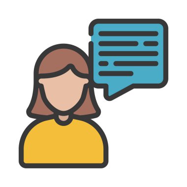 Kadın Danışman Web simgesi vektör illüstrasyonu