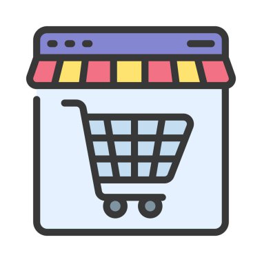 Etrade web simgesi, vektör illüstrasyonu                