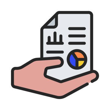 Rapor Belgesi simgesi, vektör illüstrasyonu 