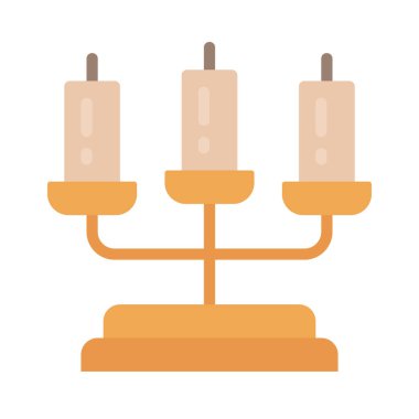 Candelabra düz simgesi, vektör illüstrasyonu 