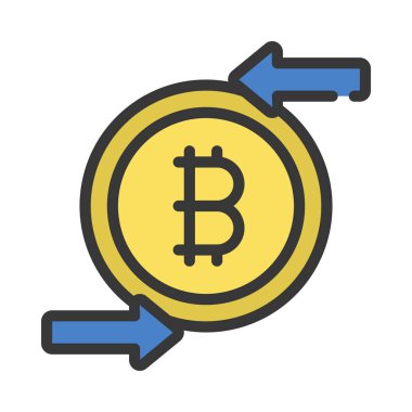 Kripto Ticaret ikonu. Global Dijital Teknolojiler. Vektör illüstrasyonu