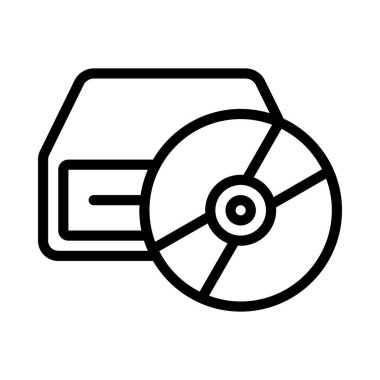 Optik Disk Sürücüsü düz simgesi, vektör illüstrasyonu 