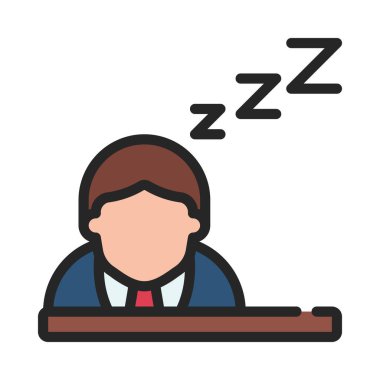 Masa simgesi vektör illüstrasyon tasarımında uyumak