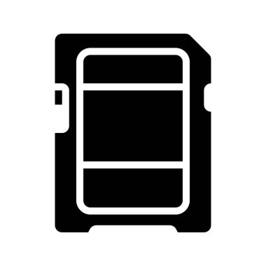 Beyaz arkaplanda SD kart simgesi, vektör illüstrasyonu