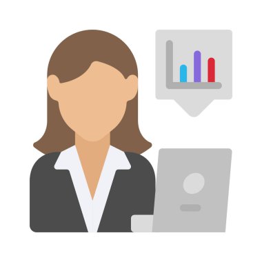 Kadın Analizci simge vektör illüstrasyon tasarımı